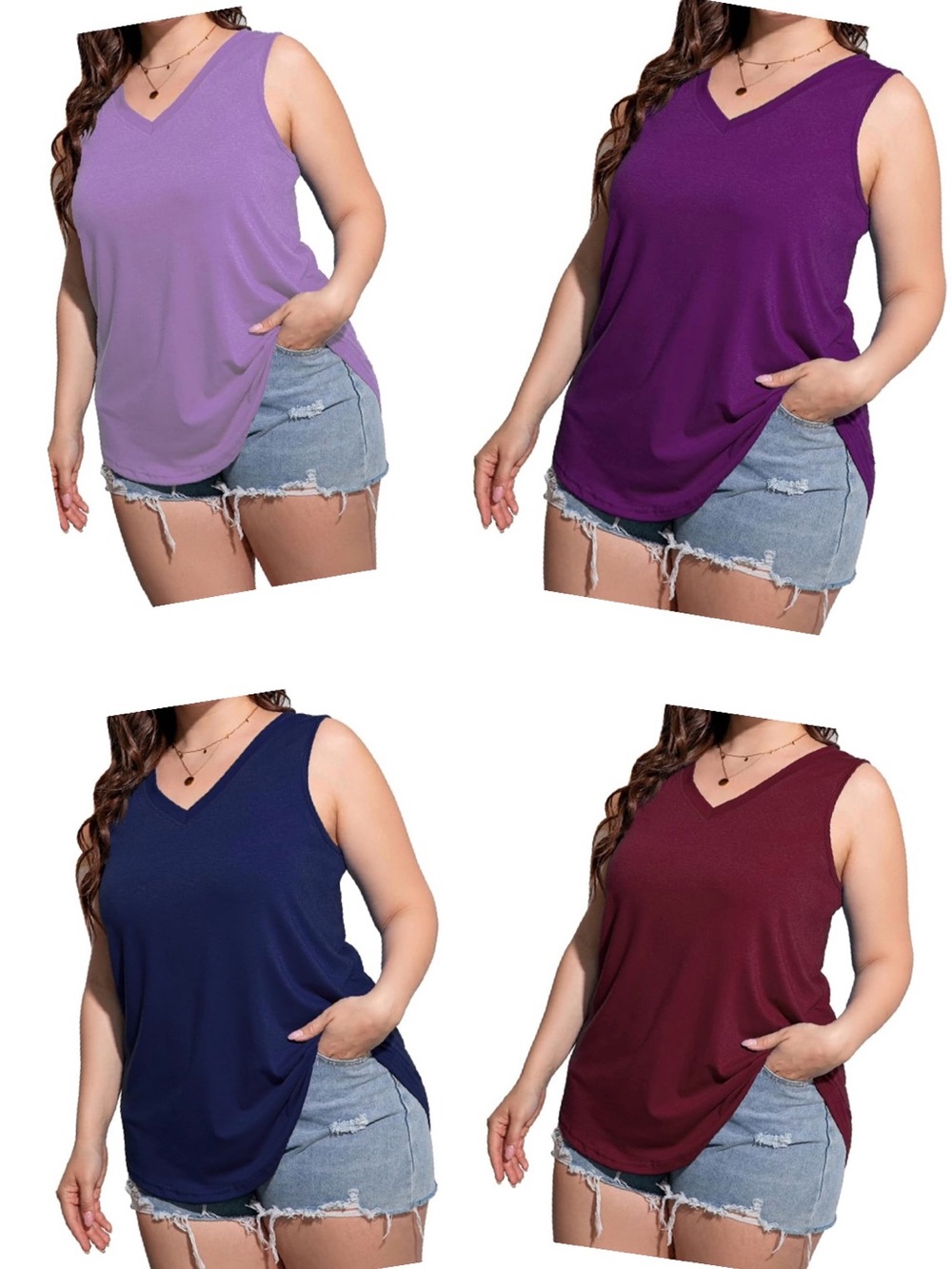 CARROTMOB Women’s Plus 3X Sleeveless Loose Fit Tank Top
